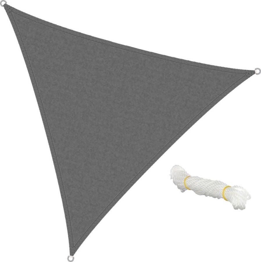 ECD Germany Schaduwzeil Canvas Stretch Parasol Triangulaire 3 6x3 6 M Grijs Hdpe Anti Uv