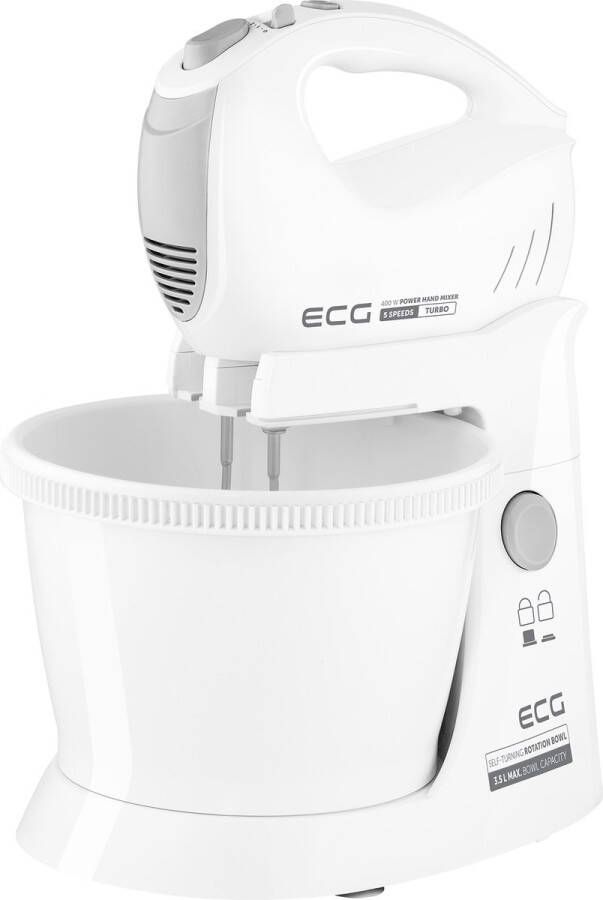 ECG RSM 4052 Handmixer met roterende kom TURBO BOOST function 3 5 l 400 W