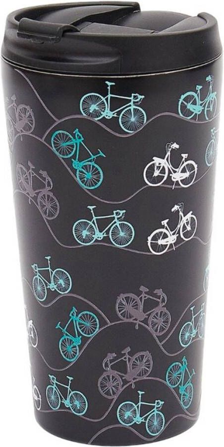 Eco Chic London Eco Chic The Travel Mug (thermosbeker) N25 Black Bike