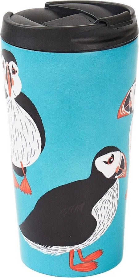 Eco Chic The Travel Mug (thermosbeker) N09 Teal Stacking Puffin