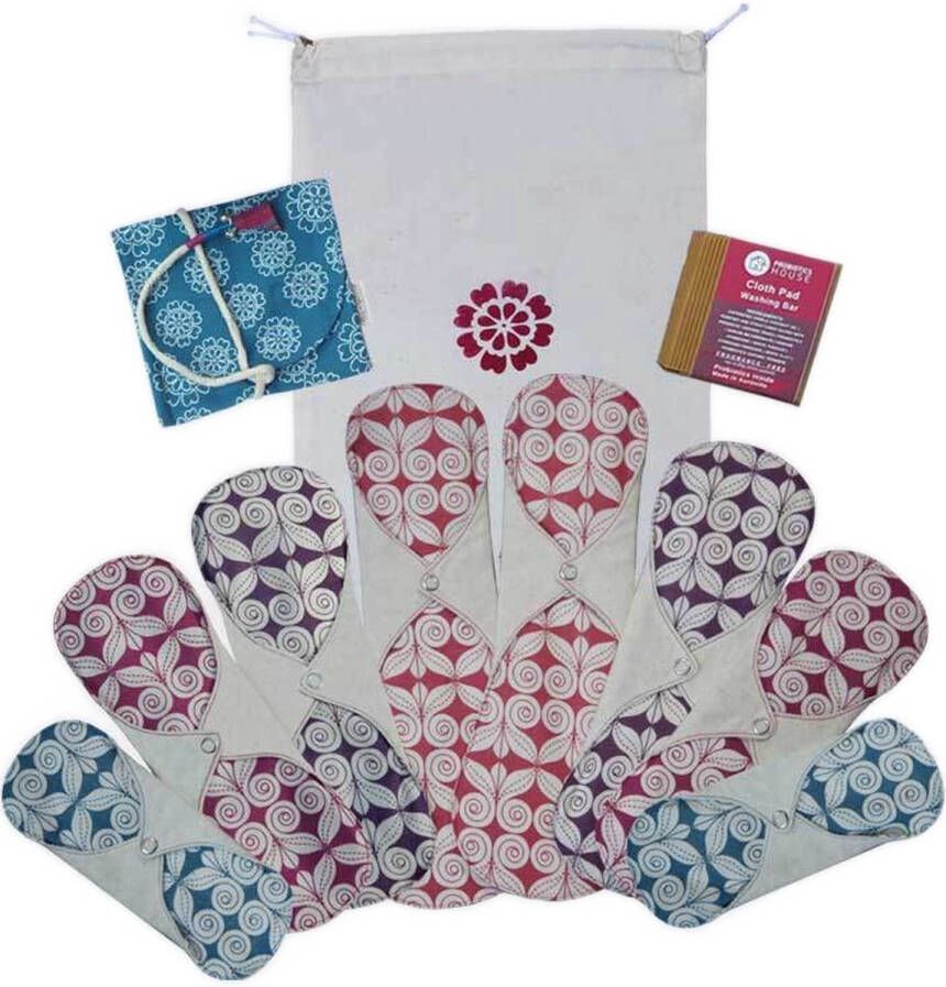 Eco Femme First Period Kit wasbaar maandverband startpakket voor je eerste menstruatie menarche pakket Natural organic wit