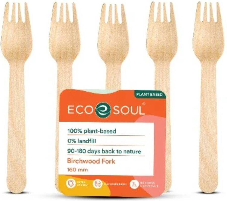 Eco Soul Berkenhouten vork set van 100 vork wooden vork wooden forks Birchwood Vorks