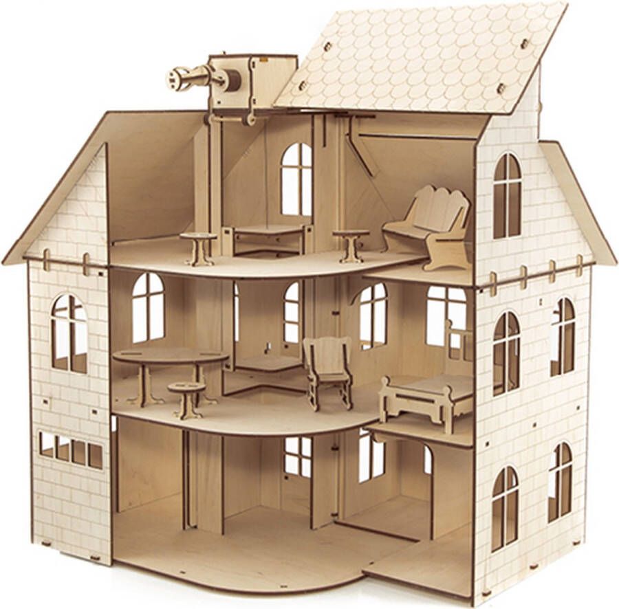 Eco-Wood-Art 3D Houten Puzzel Doll House