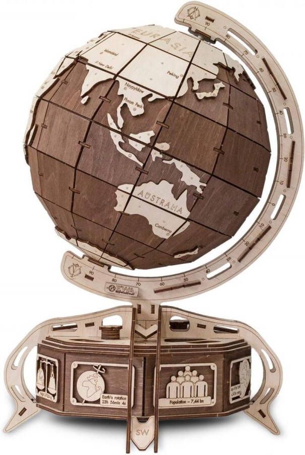 Eco-Wood-Art Globe Houten Modelbouw Bruin