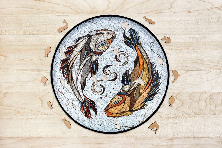 Eco-Wood-Art Houten Legpuzzel Koi Kaper Kois size M 2314 28 5x28 5x0 5cm