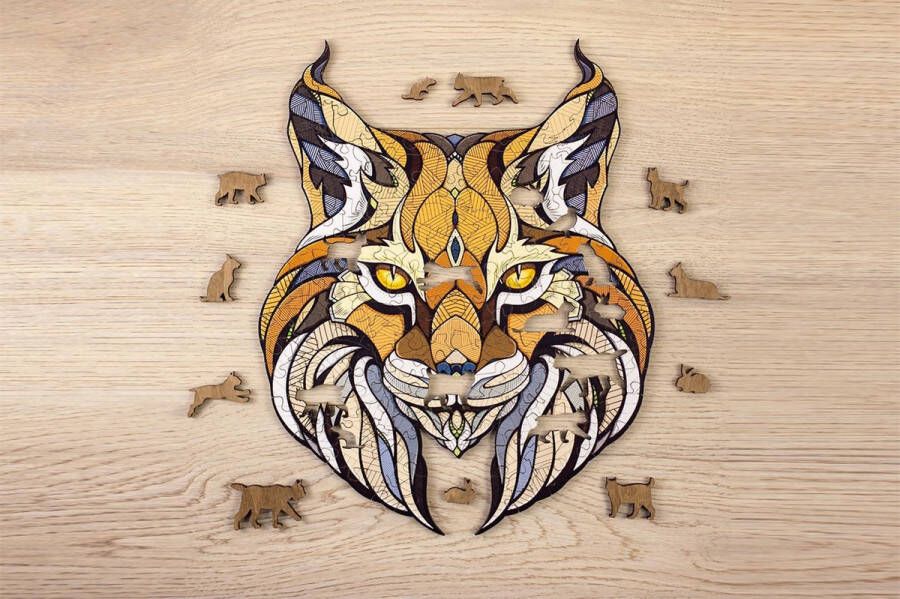 Eco-Wood-Art Houten Legpuzzel Lynx 164 35 3x28x0 5cm Kartonbox