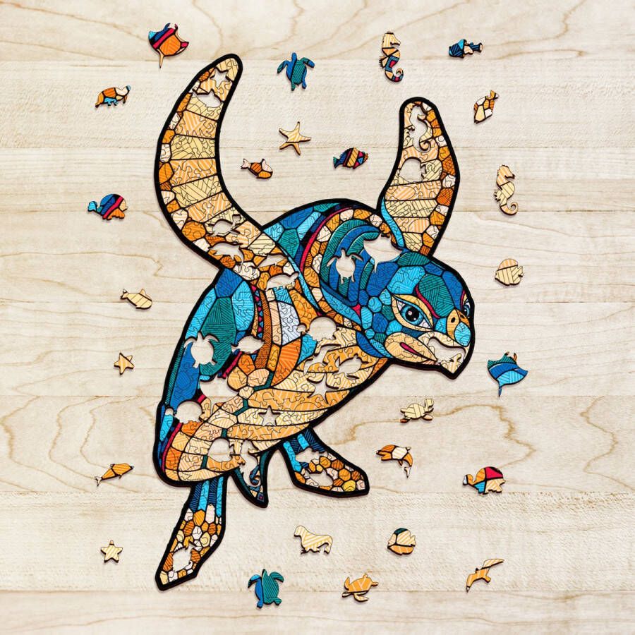 Eco-Wood-Art Houten Legpuzzel Schildpad Turtle Size M 2352 39 5x28 3x0 5cm