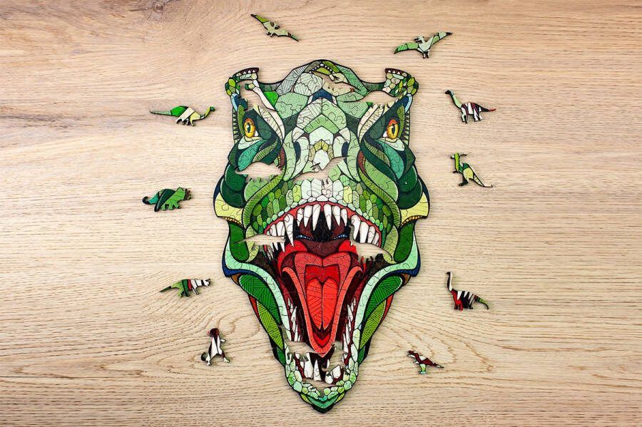 Eco-Wood-Art Houten Legpuzzel T-Rex 218 40x24 4x0 5cm Kartonbox