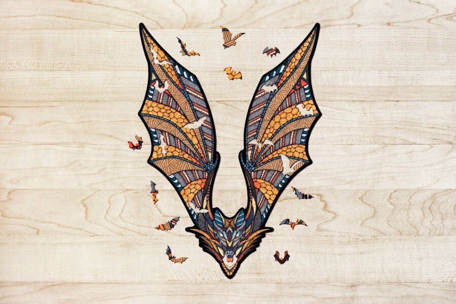 Eco-Wood-Art Houten Legpuzzel Vleermuis Bat Size S 2246 27 2x19 5x0 5cm