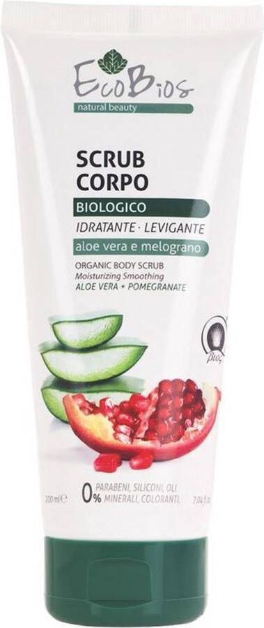 Ecobos Lichaamsscrub (200 ml) Aloë vera met Granaatappel Vegan Natuurlijk en Biologisch