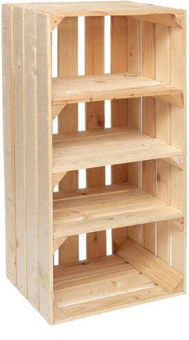 Eco.decobox EcoDecoBox 40x30x75 Natuur Met Drie Legplanken– Houten Opberger – Ecologisch Handgemaakt Fruitkist Met Tussenplank Natuurlijke Vintage Stijl Originele Kist Nieuwe Decoratieve Meubelstuk Interieur Nachtkast Schoenenkast Wijnrek Handmade Wood Box DIY