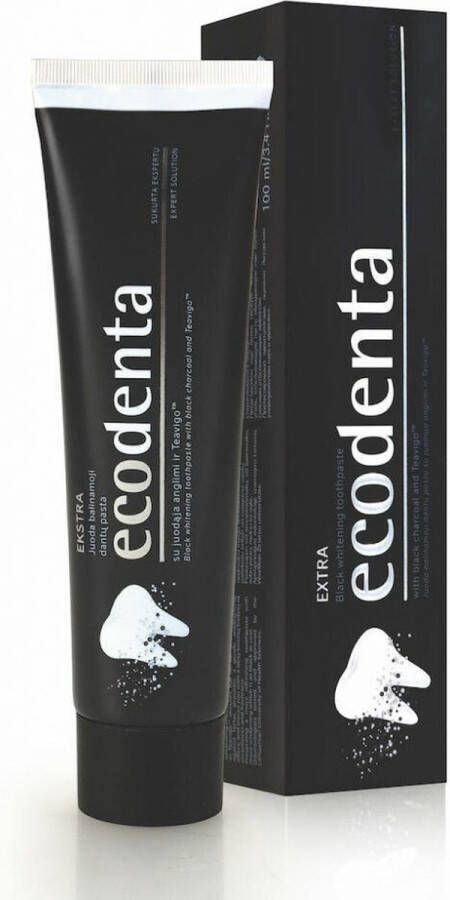 Ecodenta 4x Tandpasta Extra Whitening Black Houtskool 100 ml