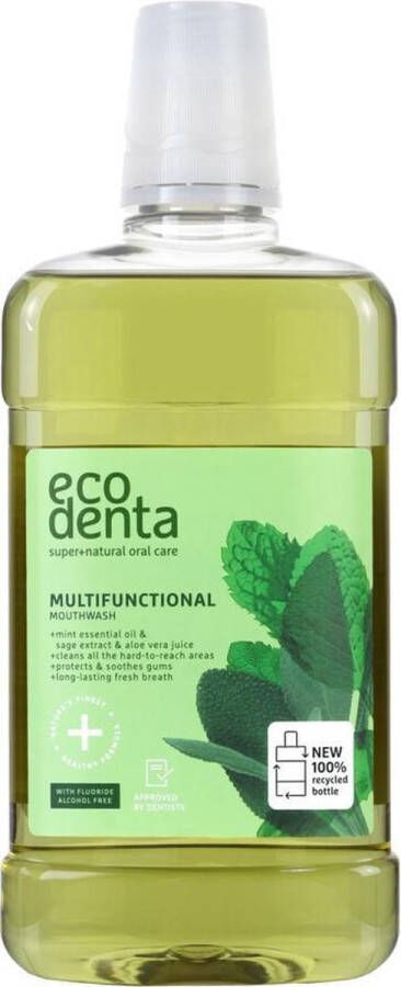 Ecodenta Mondwater Multifunctional Salie Aloë Vera & Muntolie 500 ml