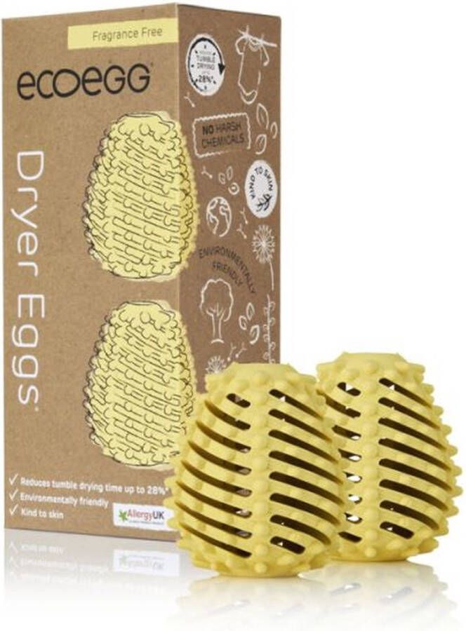Ecoegg Dryer Egg – Droger ballen – 28% minder droogtijd – 2 Stuks – Geurvrij – Geel