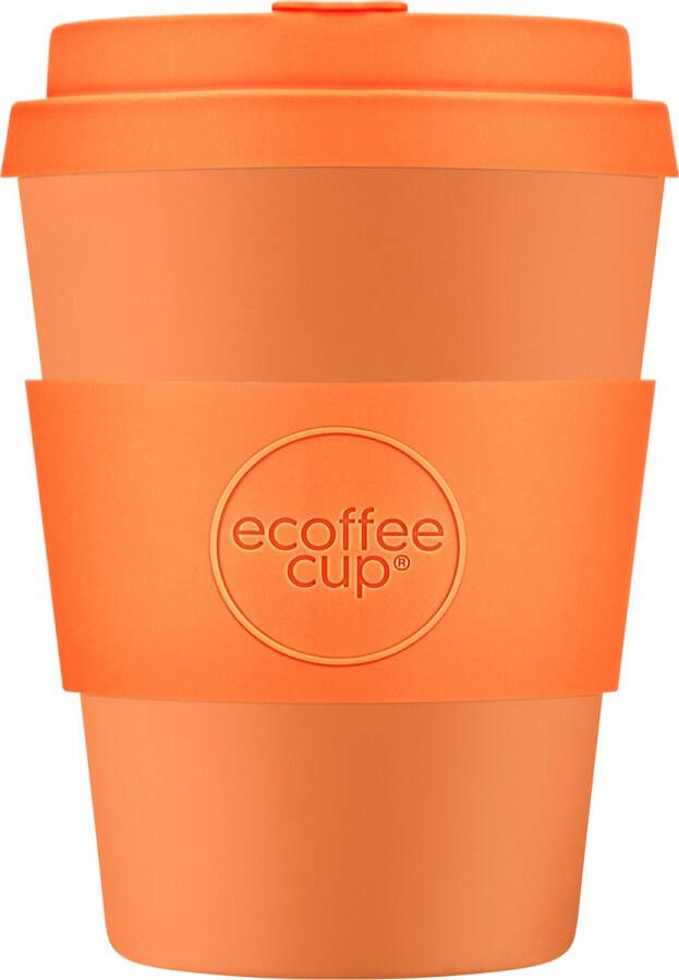 Ecoffee Cup Alhambra PLA Koffiebeker to Go 350 ml Oranje Siliconen