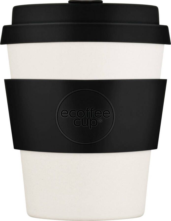 Ecoffee Cup Black Nature PLA Koffiebeker to Go 250 ml Zwart Siliconen