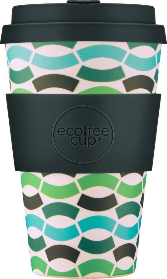 Ecoffee Cup Bloki Balentina PLA Koffiebeker to Go 400 ml Groen Siliconen