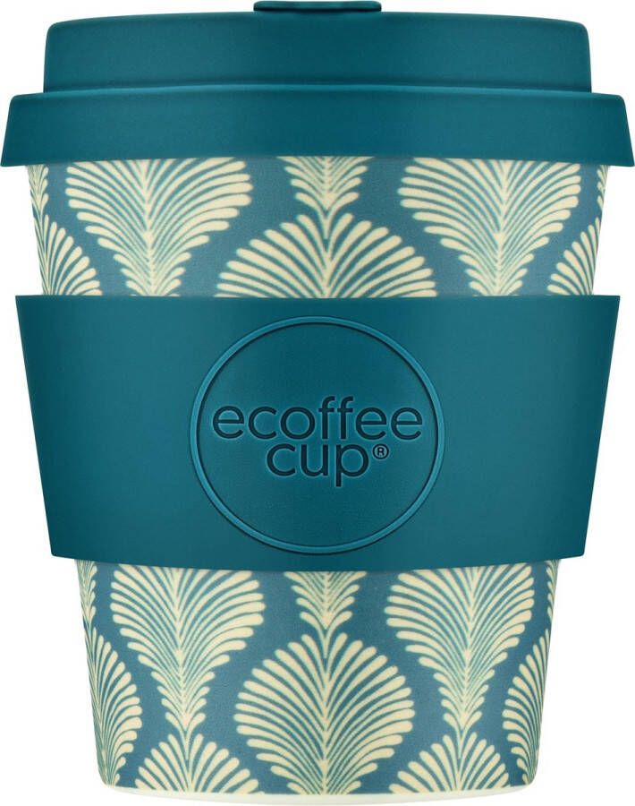 Ecoffee Cup Creasy Lu PLA Koffiebeker to Go 250 ml Groenblauw Siliconen