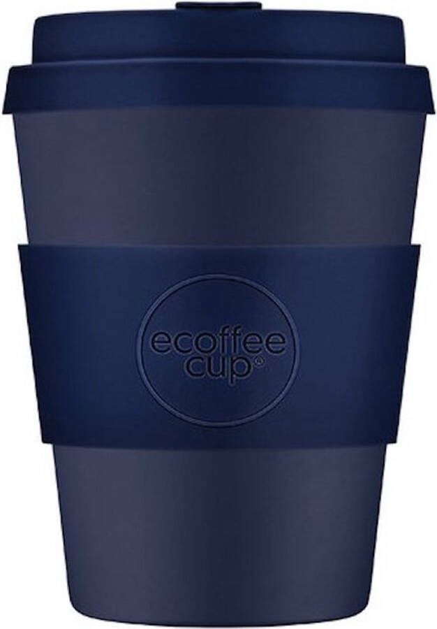 Ecoffee Cup Dark Energy PLA Koffiebeker to Go 400 ml Donkerblauw Siliconen