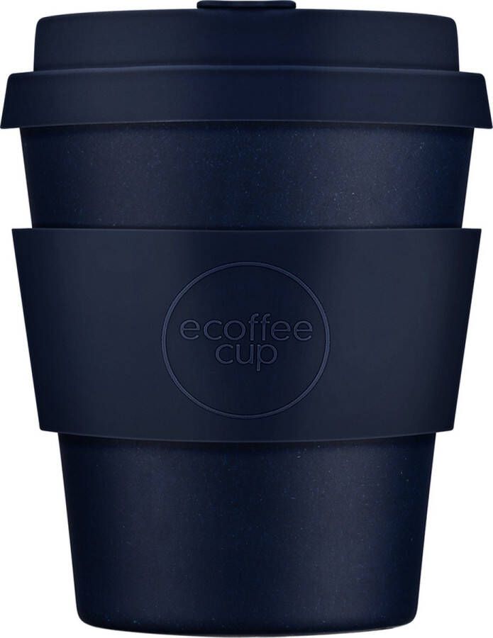 Ecoffee Cup Dark Energy PLA Koffiebeker to Go 250 ml Donkerblauw Siliconen