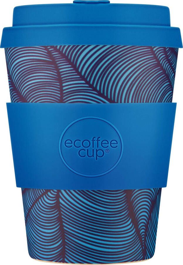Ecoffee Cup Dotonburi PLA Koffiebeker to Go 350 ml Blauw Siliconen