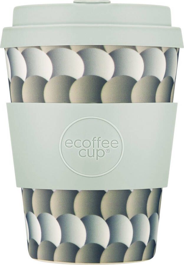Ecoffee Cup Drempels PLA Koffiebeker to Go 350 ml Lichtgrijs Siliconen