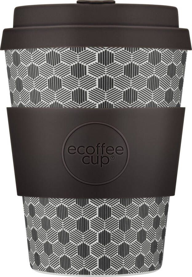 Ecoffee Cup Fermi&apos;s Paradox PLA Koffiebeker to Go 350 ml Donkerbruin Siliconen