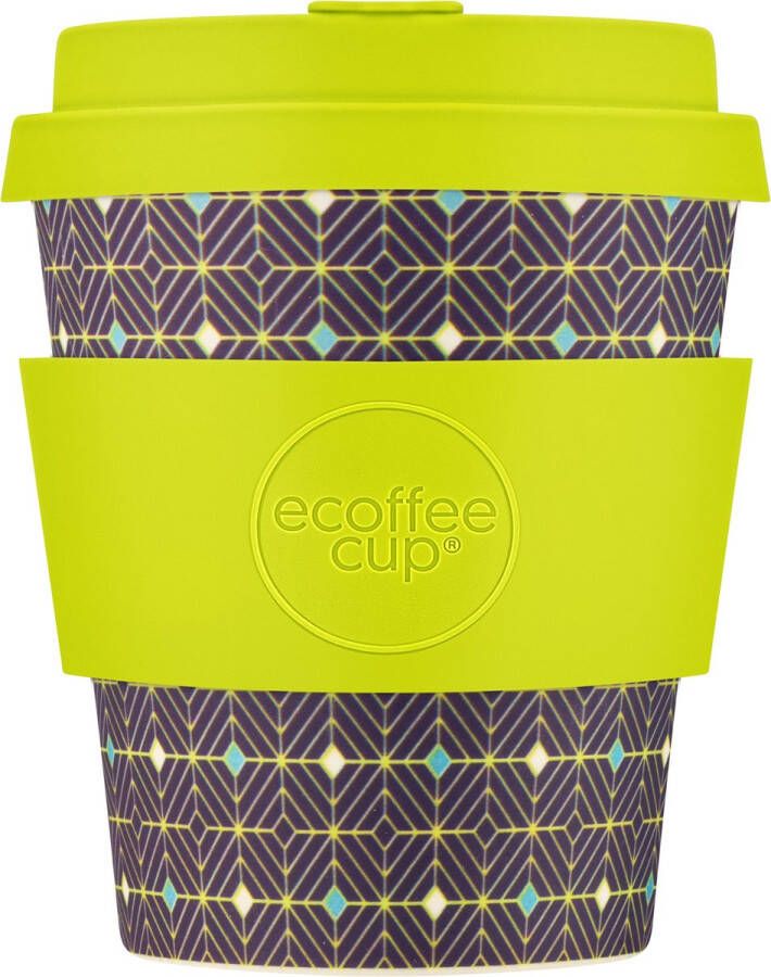 Ecoffee Cup Hubertus Primus PLA Koffiebeker to Go 250 ml Geel Siliconen