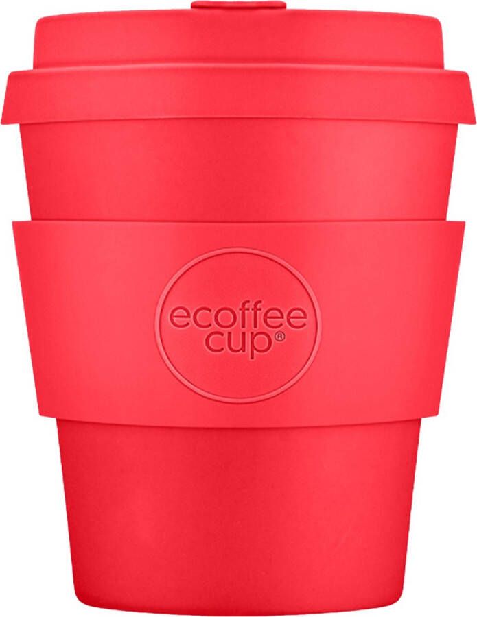 Ecoffee Cup Meridian Gate PLA Koffiebeker to Go 250 ml Rood Siliconen
