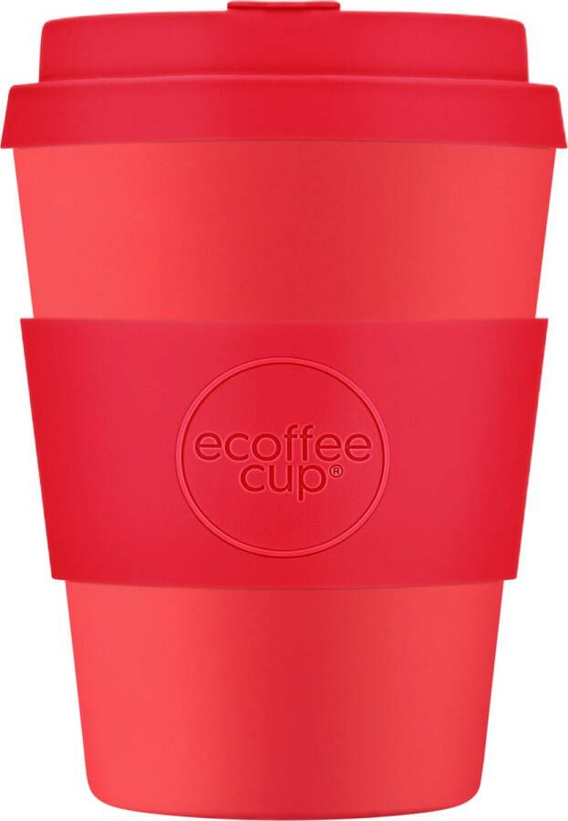 Ecoffee Cup Meridian Gate PLA Koffiebeker to Go 350 ml Rood Siliconen