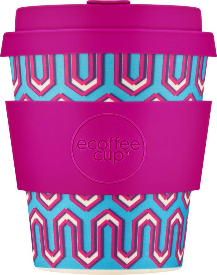 Ecoffee Cup Messages from the Unseen World PLA Koffiebeker to Go 250 ml Fuchsia Siliconen