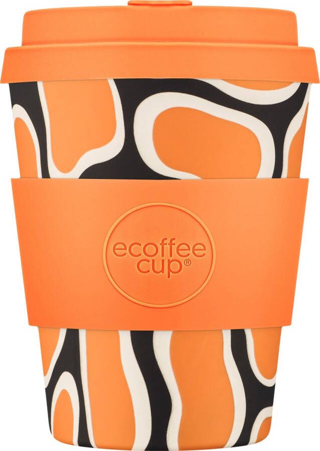 Ecoffee Cup No to Nooptlets PLA Koffiebeker to Go 350 ml Orange Siliconen