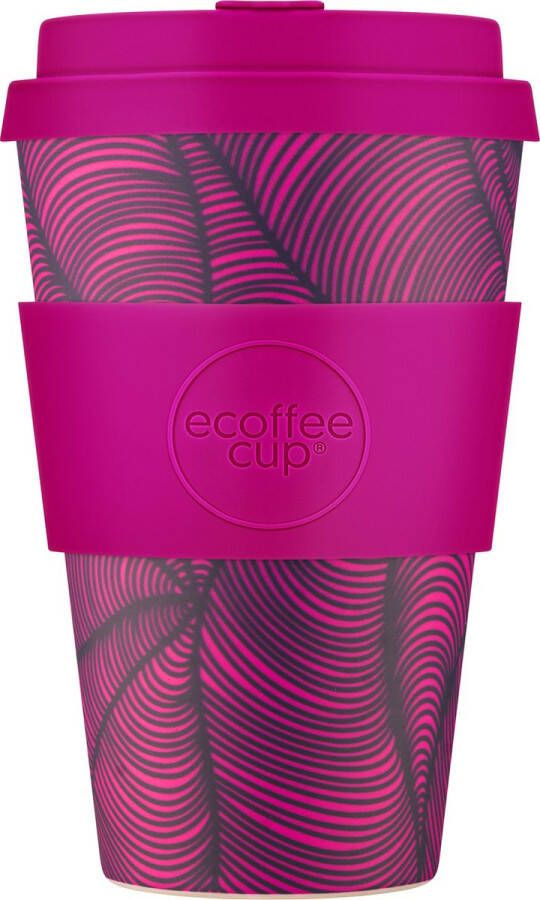 Ecoffee Cup Otrobanda PLA Koffiebeker to Go 400 ml Fuchsia Siliconen
