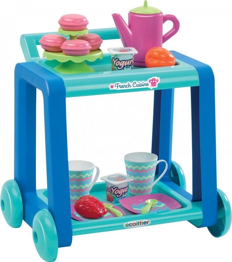 écoiffier Écoiffier French Cuisine: High-tea Trolley 16-delig