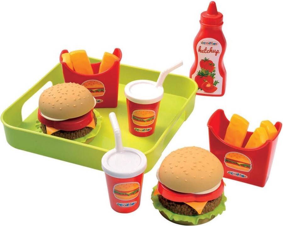 Ecoffier Eten speelgoedset Ecoiffier Hamburger Tray