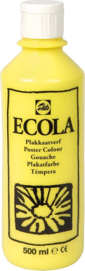 Talens Ecola plakkaatverf flacon van 500 ml citroengeel