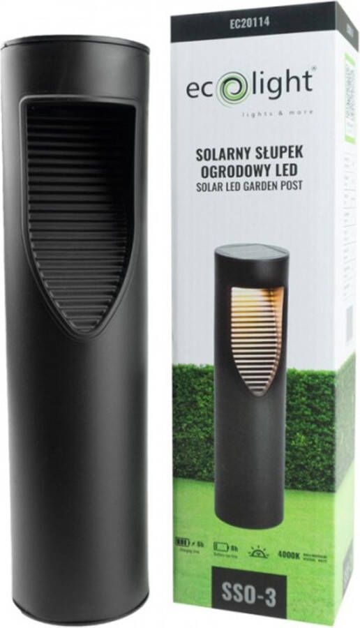 Ecolight LED tuinpaal Buiten lamp Padverlichting Solar 4000K IP54 SSO-3
