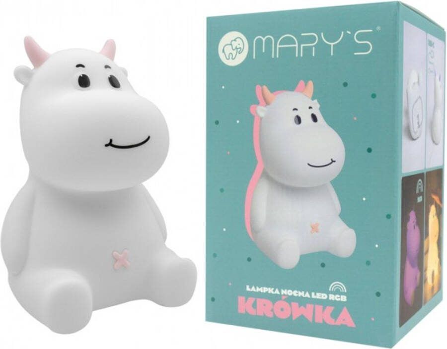 Ecolight Mary's Nachtlampje Koe Nachtlamp LED Lamp Koe lampje Kinderlamp Nachtlampje voor kinderkamer 3000K RGB USB