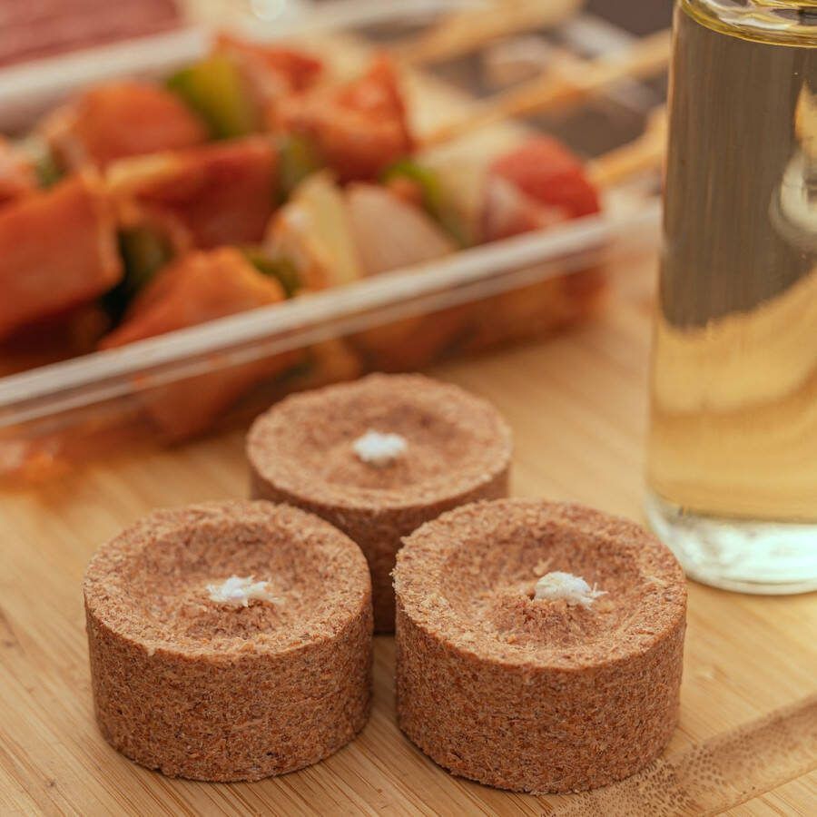 Ecolighter de Ideale aanmaakblokjes (Brandt 25 min op ca 500 Gr!) Probleemloos aansteken van uw BBQ Kamado OFYR Openhaard Vuurschaal Plancha Pizzaoven Barbecue aanmaakhout aanmaakkrullen