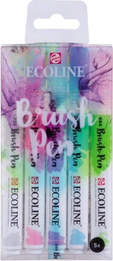 Royal Talens Ecoline 5 brush pens ''Pastel''