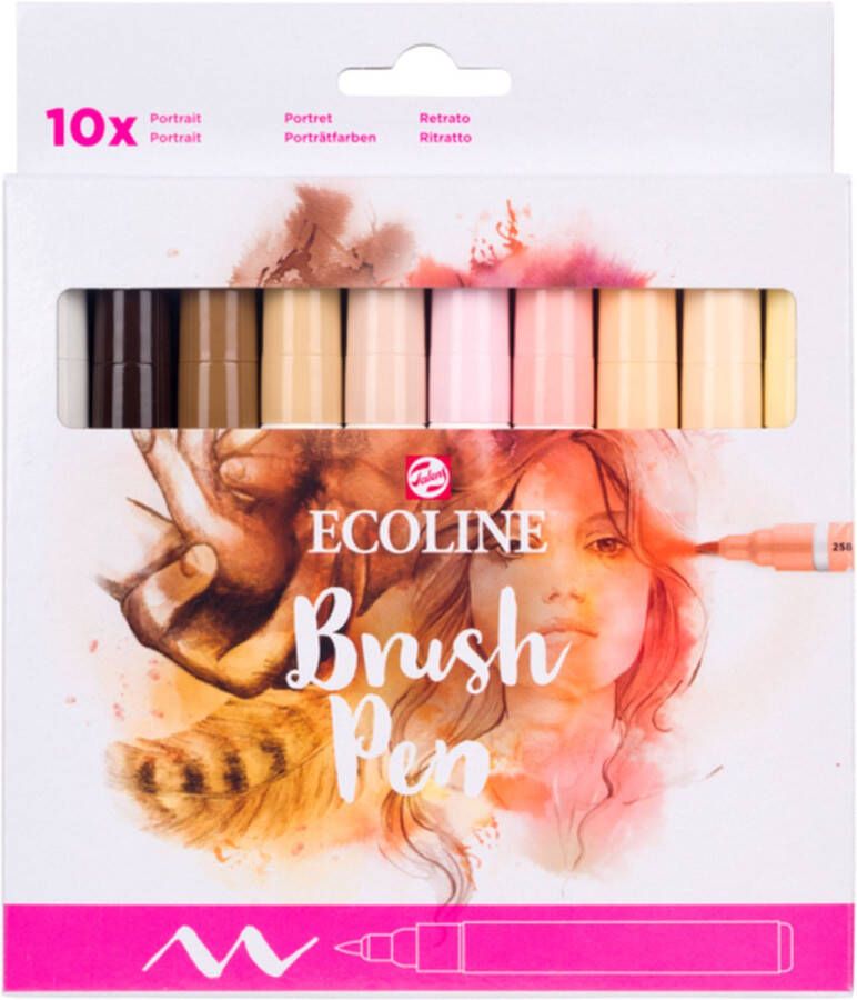 Ecoline Brush Pen set Portret 10 stuks