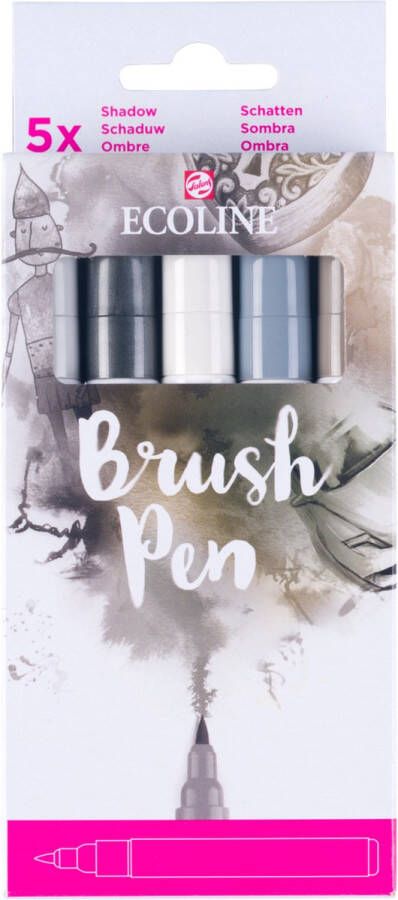 Ecoline Brush Pen set Schaduw 5 stuks