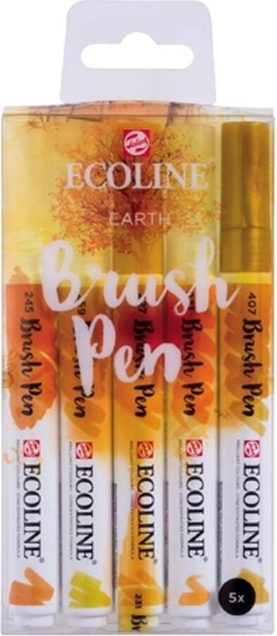 Royal Talens Ecoline 5 brush pens ''Earth