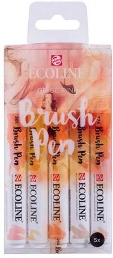 Royal Talens Ecoline 5 brush pens ''Beige Pink