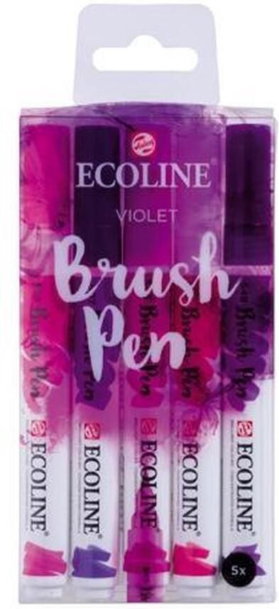 Royal Talens Ecoline 5 brush pens ''Violet