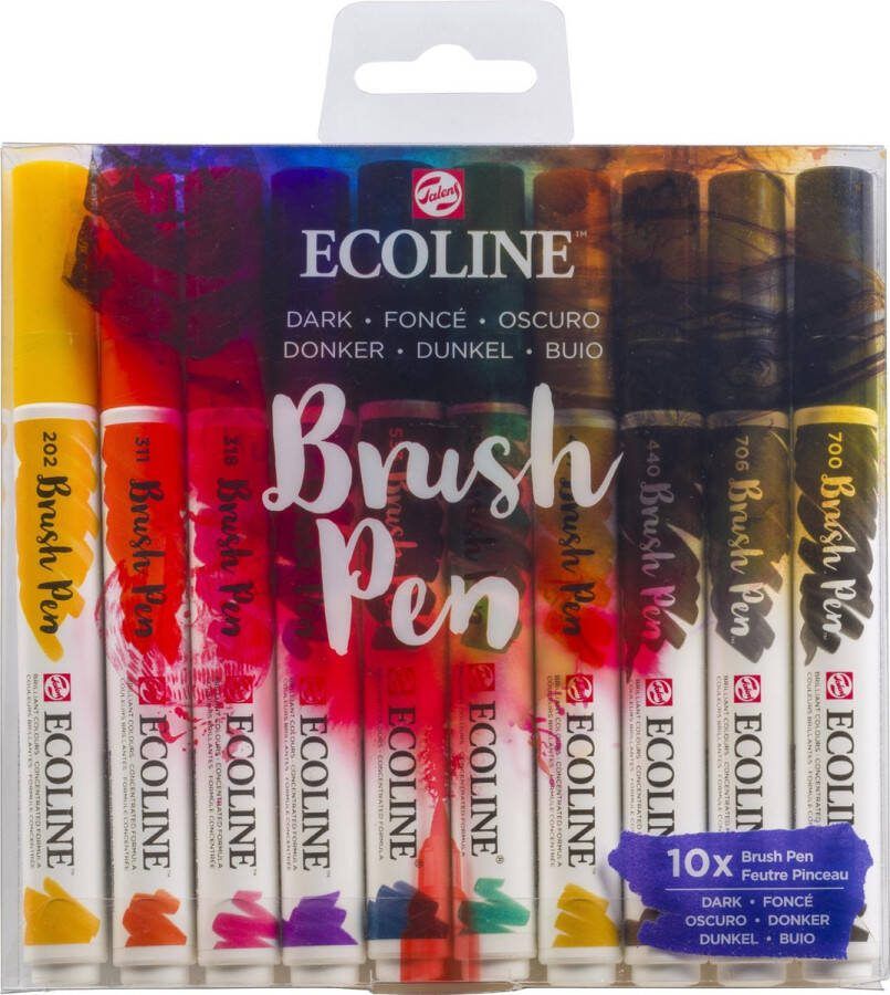 Ecoline Talens Brush Pen 10 stuks Donker