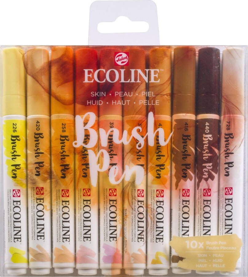 Ecoline Talens Brush Pen 10 stuks Huid