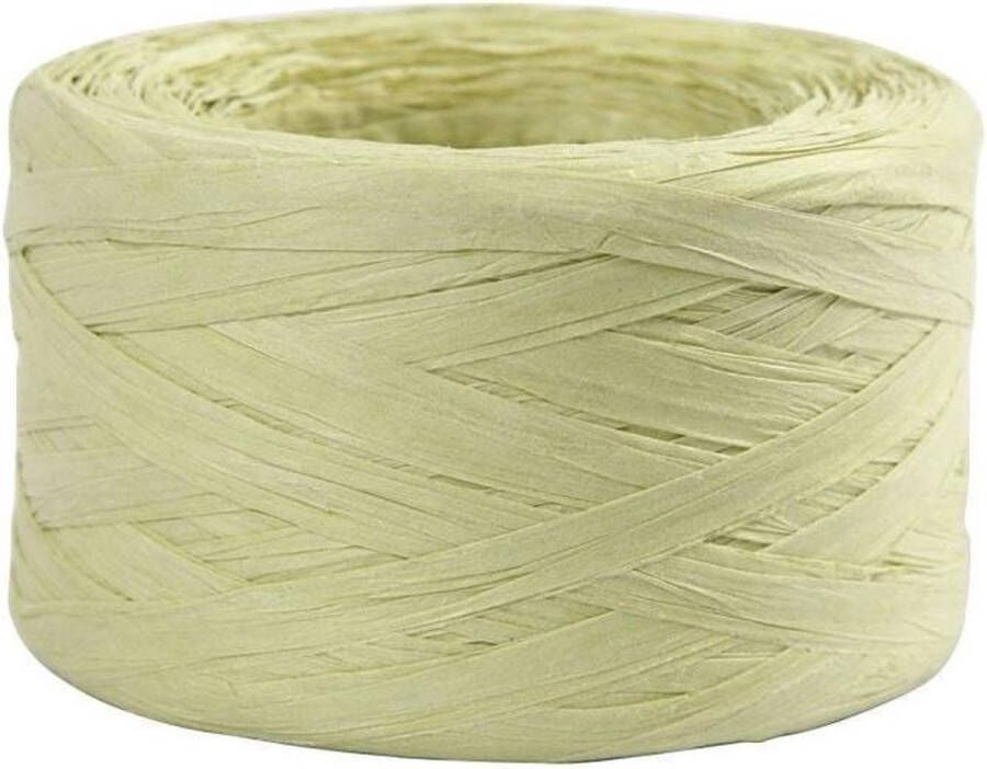 EcolinQ Papier raffia garen. lichtgroen. B: 7-8 mm. 100m 1 rol