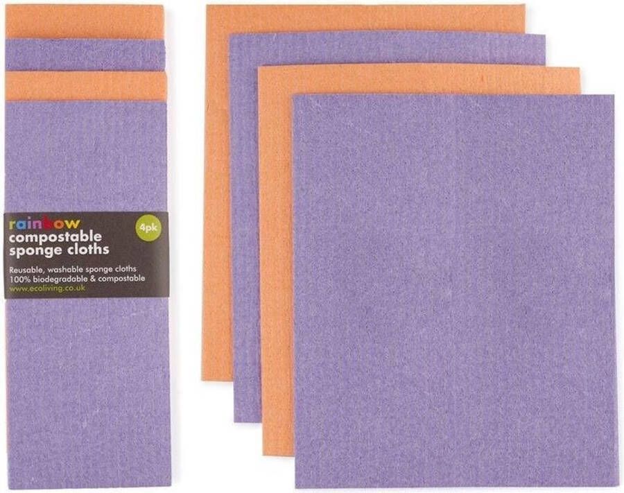 EcoLiving set van 4 composteerbare schoonmaakdoekjes