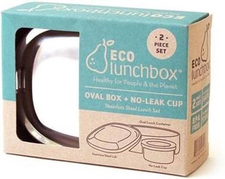 ECOlunchbox EcolLunchbox RVS Lunchbox Oval Herbruikbare lunchbox